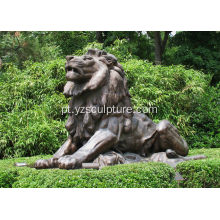 Escultura de leão de bronze para decoração de jardim